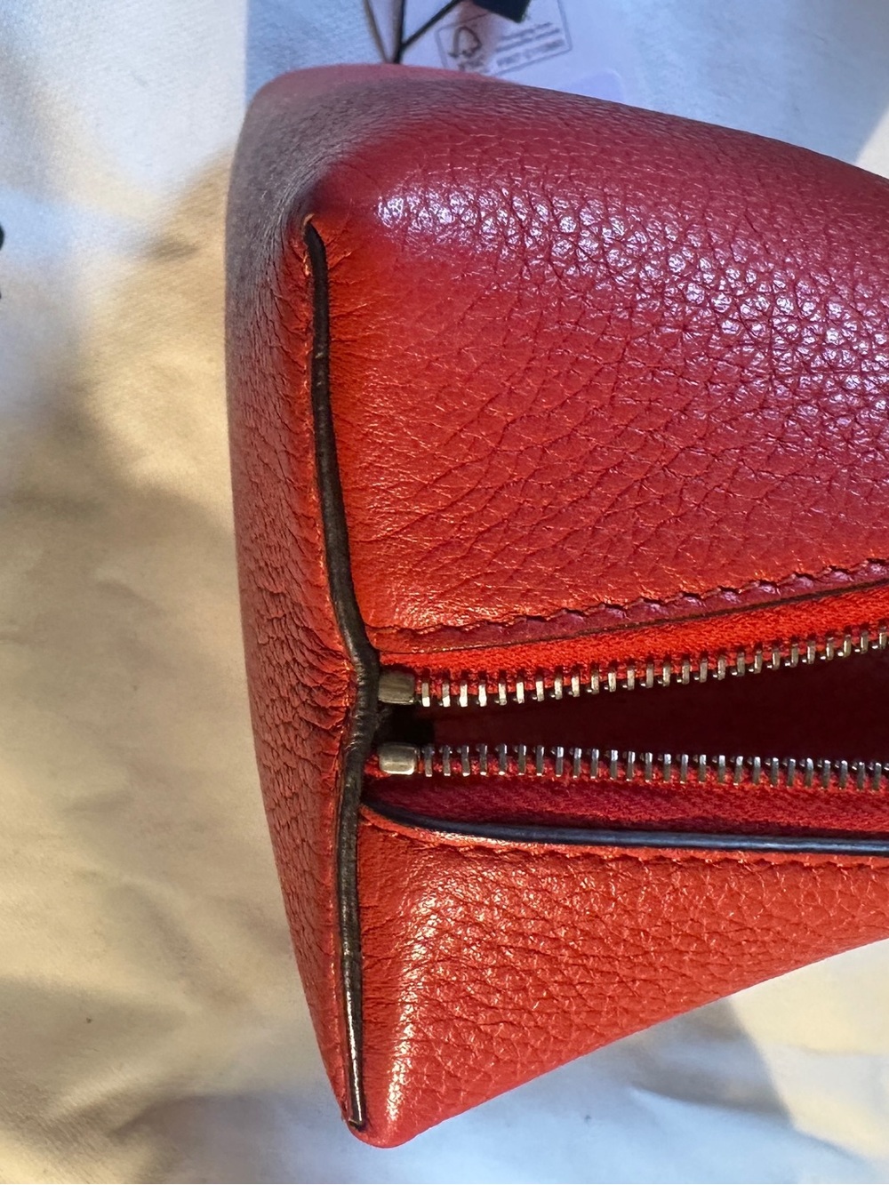 Celine Red Leather Cosmetic Pouch - Picture 7 of 15